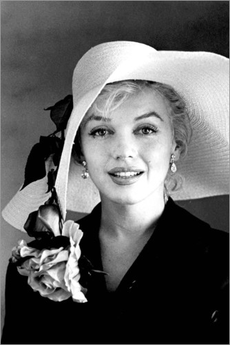 Juliste Marilyn Monroe with white hat