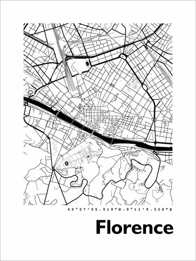 Juliste Florence city map