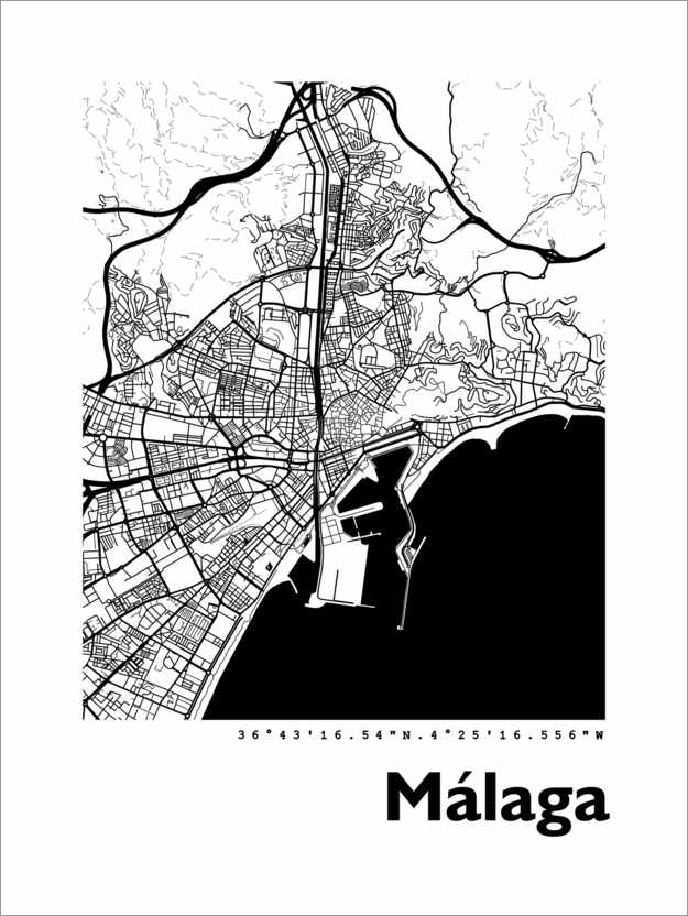 Juliste City map of Malaga