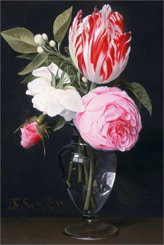 Juliste Flowers in a glass vase
