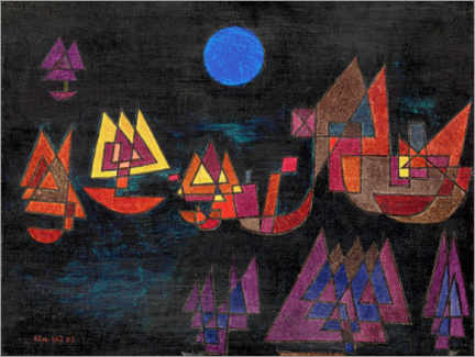 Canvas-taulu  Ships in the dark - Paul Klee