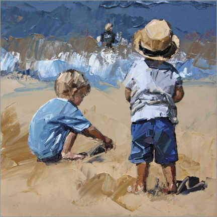 Akryylilasitaulu  Children in the sand - Claire McCall