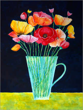 Juliste Vase with poppies