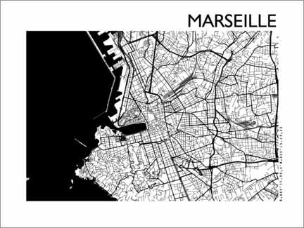 Juliste City map of Marseille