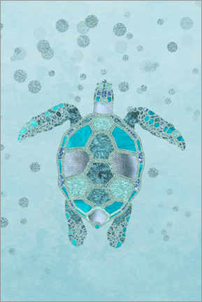 Akryylilasitaulu  Blue turtle - Andrea Haase