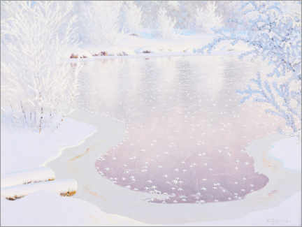 Juliste Sparkling winter landscape with frozen water