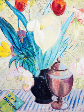 Juliste Still life with tulips and urn