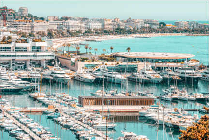 Juliste Cannes port on the Mediterranean