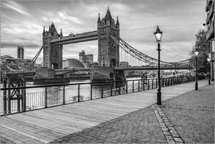 Juliste Tower Bridge in London, black and white