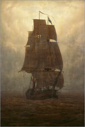 Canvas-taulu  Sailing ship in the fog - Caspar David Friedrich