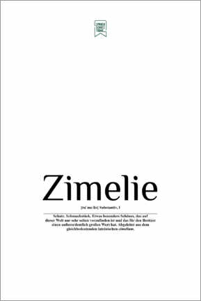 Alumiinitaulu  Beautiful words - Zimelie (German) - Sprachschatztruhe