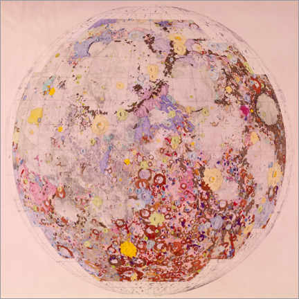 Canvas-taulu  Geological map of the moon - NASA