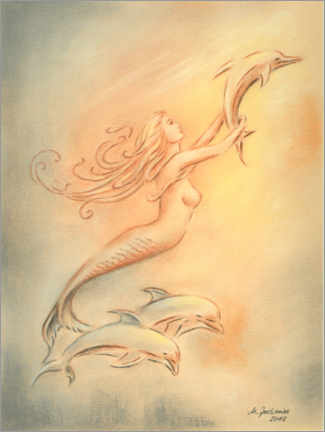 Puutaulu  Dolphins angels of the seas - Marita Zacharias