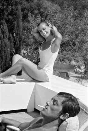 Alumiinitaulu  Romy Schneider and Alain Delon, The swimming pool, 1968