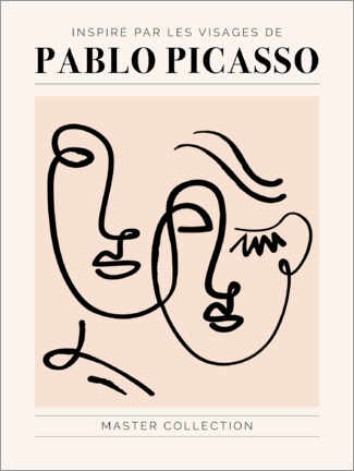 Alumiinitaulu  Pablo Picasso - Inspiré par les visages II