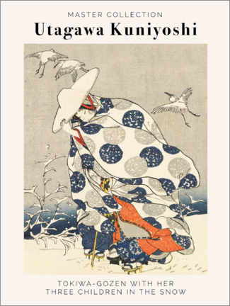 Canvas-taulu  Utagawa Kuniyoshi - Tokiwa Gozen - Utagawa Kuniyoshi