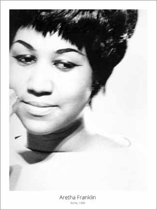 Akryylilasitaulu  Soul singer Aretha Franklin, Rome, 1968