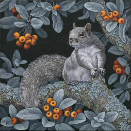 Akryylilasitaulu  Squirrel in the woods - Vasilisa Romanenko