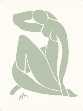 Akryylilasitaulu  Henri Matisse Sage Green Nude - TAlex