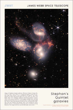 Akryylilasitaulu  JWST - Stephan's Quintet galaxies - NASA