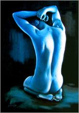 Sisustustarra  Male nude in blue - Marita Zacharias