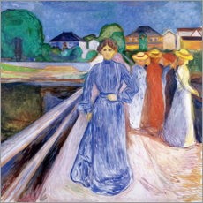 Canvas-taulu  The Ladies on the Bridge - Edvard Munch