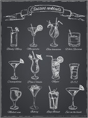 Canvas-taulu  Classic cocktails - Typobox
