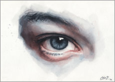 Canvas-taulu  Eye study in watercolors - Miroslav Zgabaj