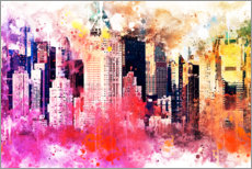 Akryylilasitaulu  NYC-kaupungin väri - Philippe HUGONNARD