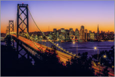 Canvas-taulu  Oakland Bay Bridge at sunset, California