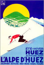 Akryylilasitaulu  L'alpe d'huez (French) - Vintage Travel Collection