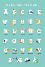 Alumiinitaulu  Animal alphabet (Danish) - Kidz Collection