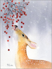 Akryylilasitaulu  Deer in winter - Rachel McNaughton