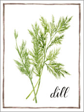 Akryylilasitaulu  Herbal illustration dill - Grace Popp