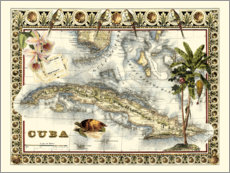 Akryylilasitaulu  Tropical Map of Cuba - Vision Studio