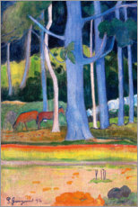 Akryylilasitaulu  Landscape with blue trunks - Paul Gauguin