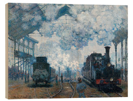 Puutaulu  The Gare Saint-Lazare: Arrival of a Train - Claude Monet