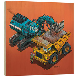 Puutaulu  Excavator and trucks - Helmut Kollars