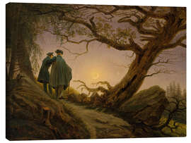 Canvas-taulu  Two men contemplating the moon - Caspar David Friedrich