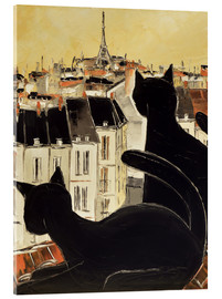 Akryylilasitaulu  Black cats on Parisian roof - JIEL