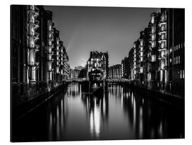 Alumiinitaulu  Hamburg by night (monochrome) - Sascha Kilmer