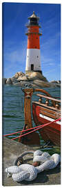 Canvas-taulu  The Lighthouse In The Harbor - Monika Jüngling