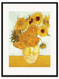 Kehystetty taidepainatus  Auringonkukkia - Vincent van Gogh