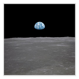 Juliste  Apollo 11 - rising of the earth above the moon - NASA