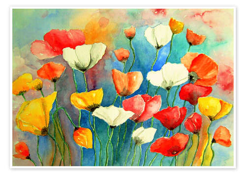 Juliste Colorful poppies