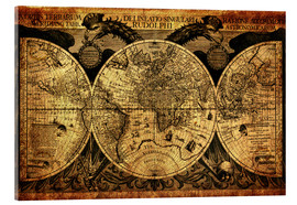 Akryylilasitaulu  World 1630 - Michaels Antike Weltkarten