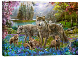 Canvas-taulu  Spring Wolf Family - Jan Patrik Krasny