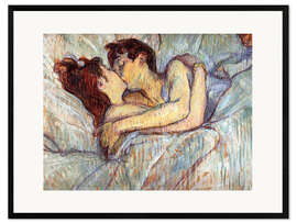 Kehystetty taidepainatus  In Bed, The Kiss - Henri de Toulouse-Lautrec