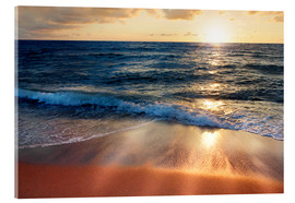 Akryylilasitaulu  Waves at Sunset - Lichtspielart