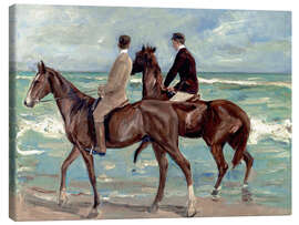 Canvas-taulu  Two riders on the beach - Max Liebermann